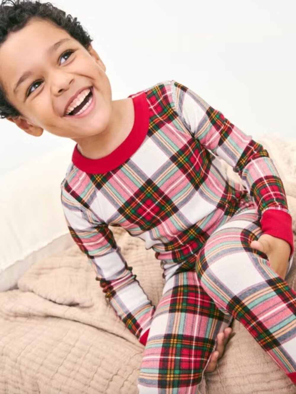 Hanna Andersson HannaJams Long John Pajama Set Family Holiday Plaid - Size 8 130
